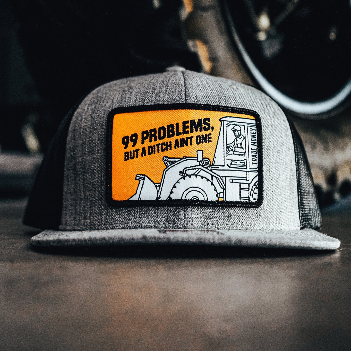 99 Problems Meshback, Heather Grey & Black - -