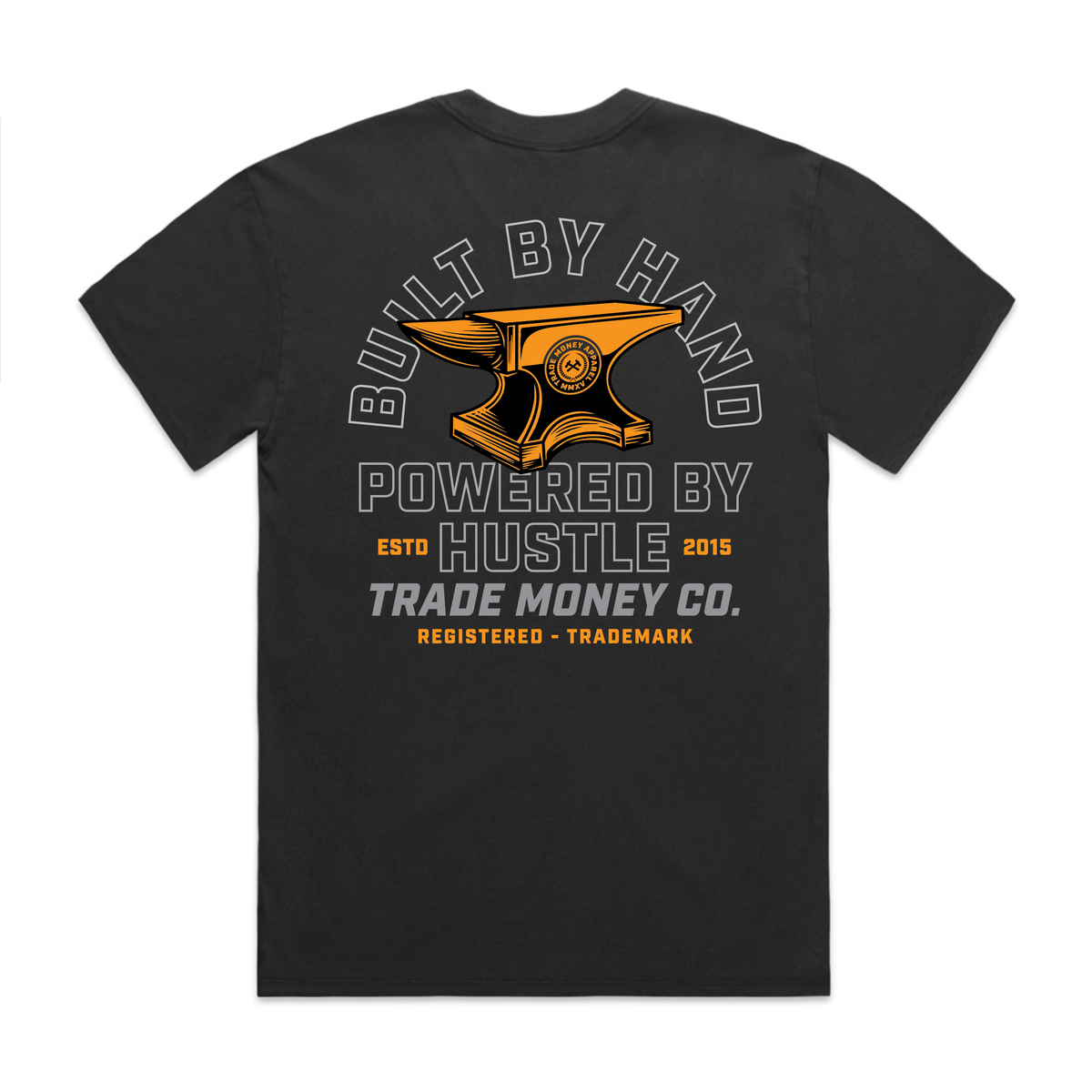 Built by Hand Heavy Tee, Faded Black