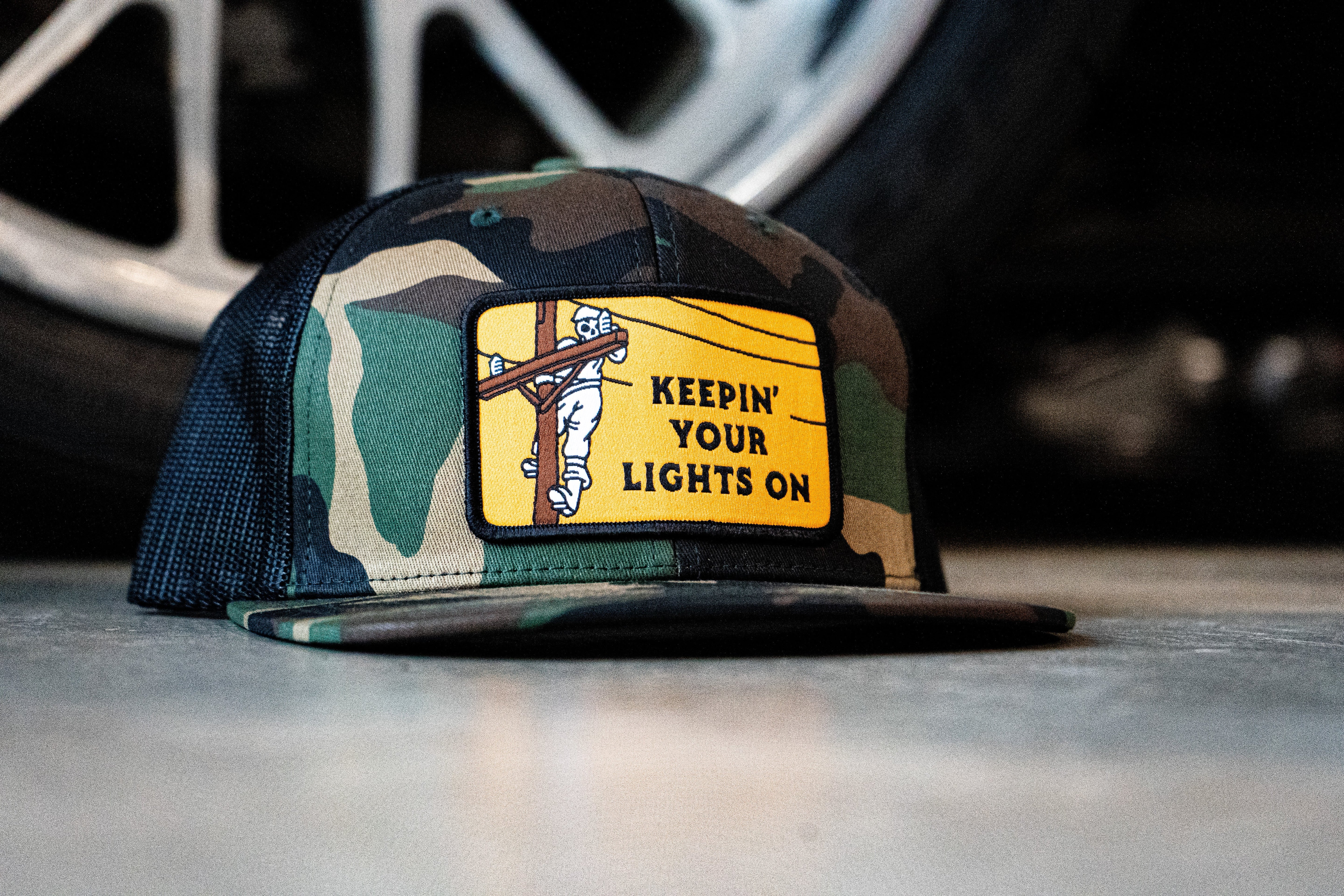 Keepin' Your Lights On Meshback, Camo & Black