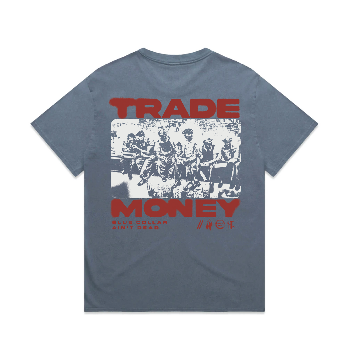 Lunch Money Heavy Tee, Faded Blue