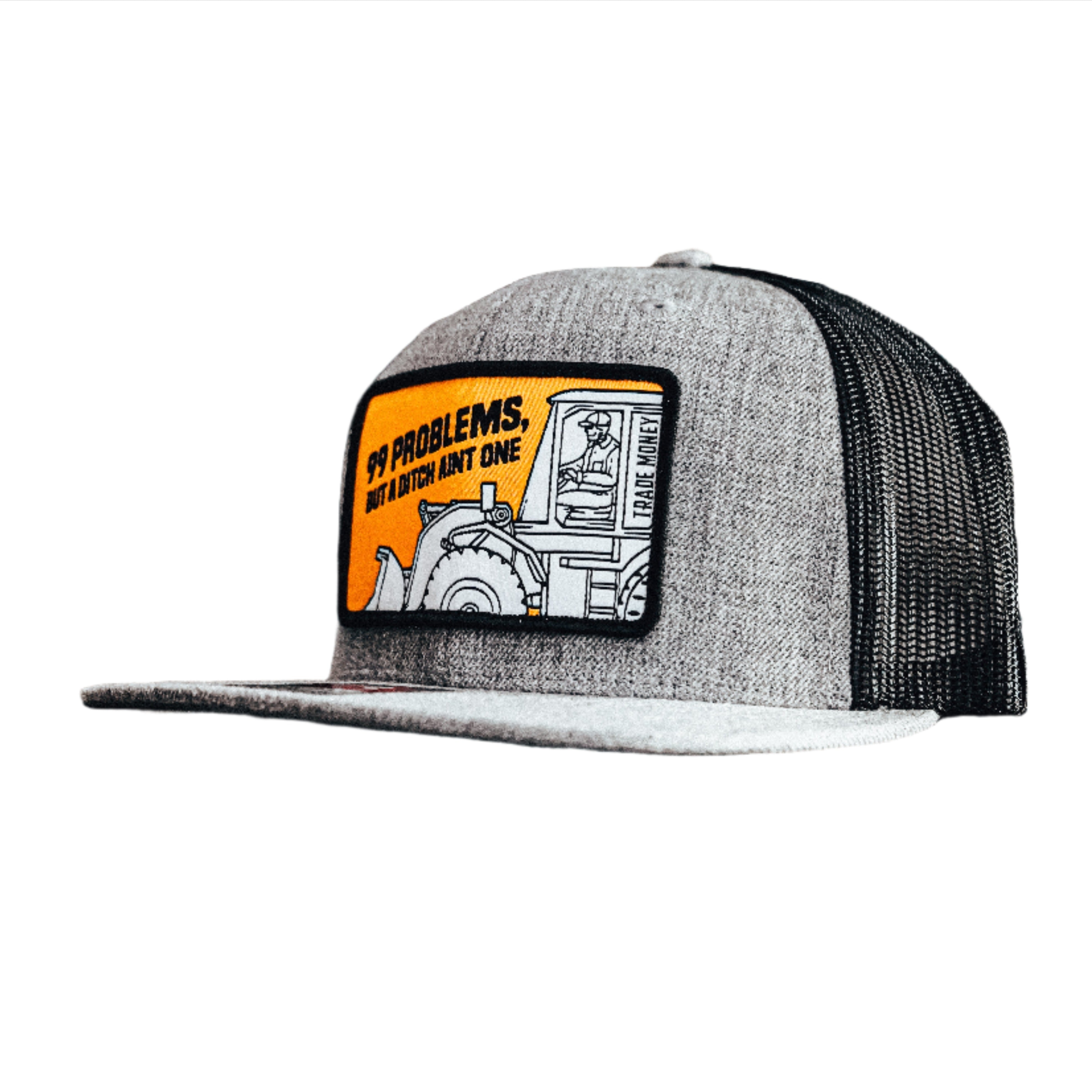 99 Problems Meshback, Heather Grey & Black - TRADE MONEY - Headwear