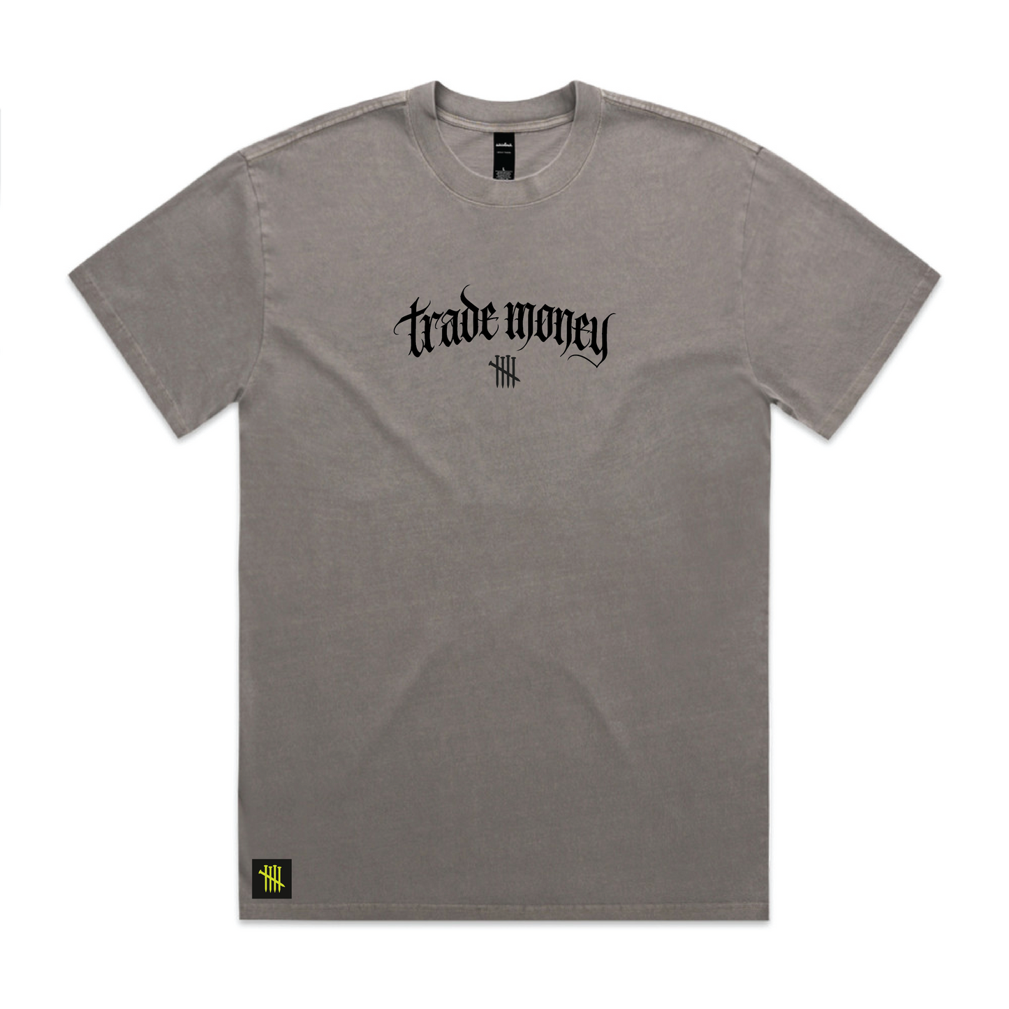 The Standard Stacked, Heavy Tee, Faded Grey