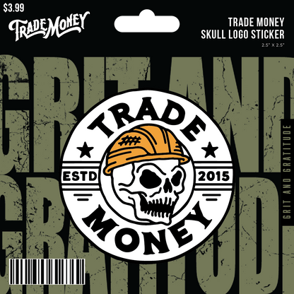 Trade Money Skull Logo Sticker - 2.5in