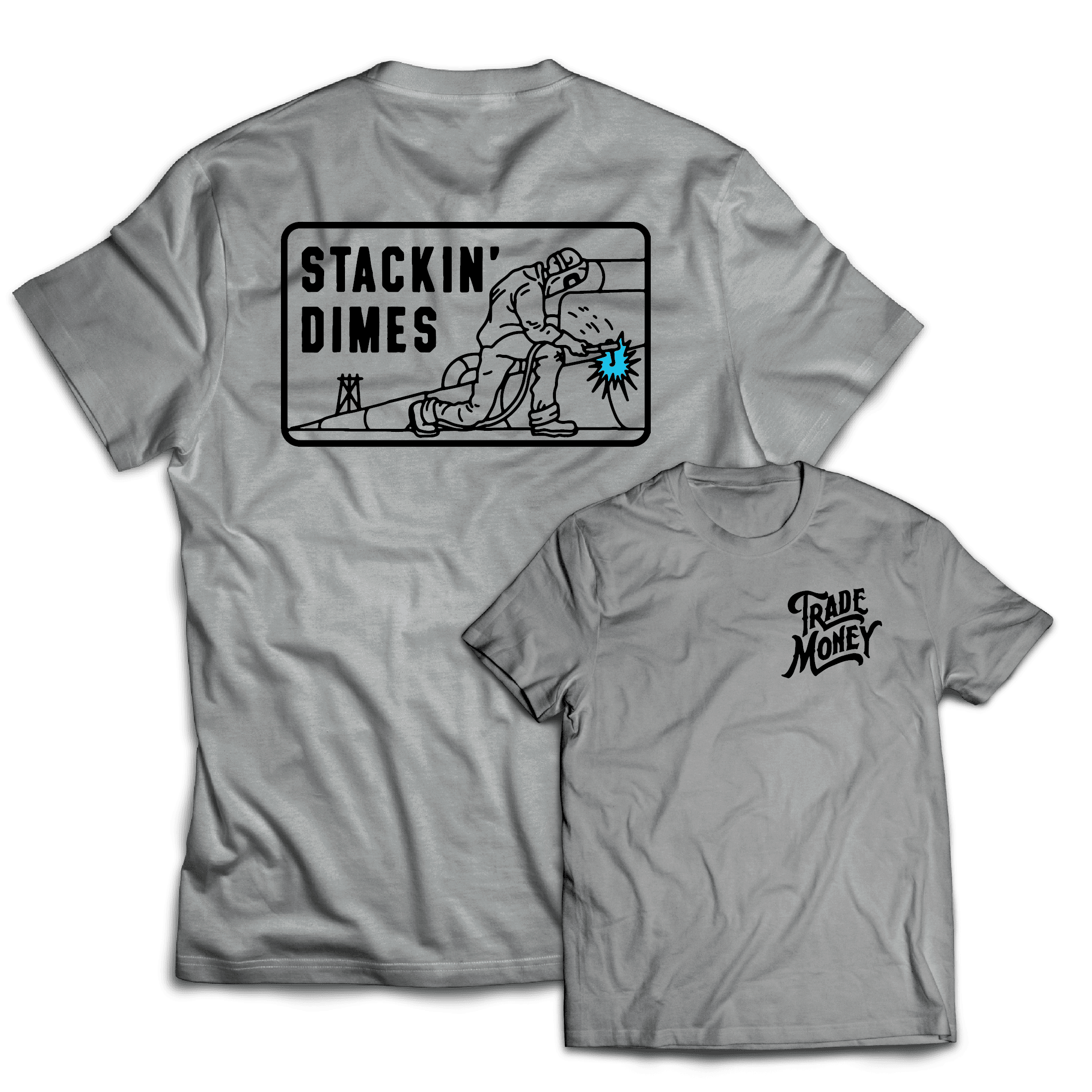 Stackin' Dimes Tee, Grey Frost - Purpose-Built / Home of the Trades