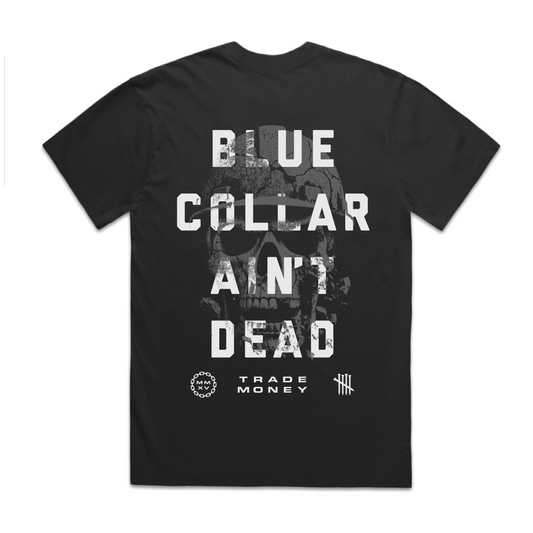 Blue Collar Aint Dead Heavy Tee, Faded Black